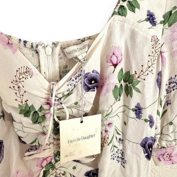 Favorite Daughter The Vineyard Dress in Spring Floral Size 2 Ivory Midi NWT $288 - Picture 4 of 11
